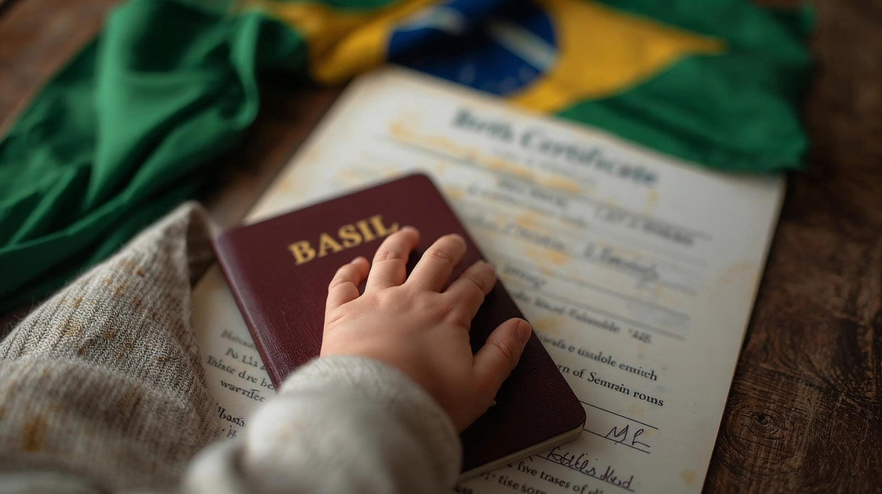 Passport and birth certificate of the child