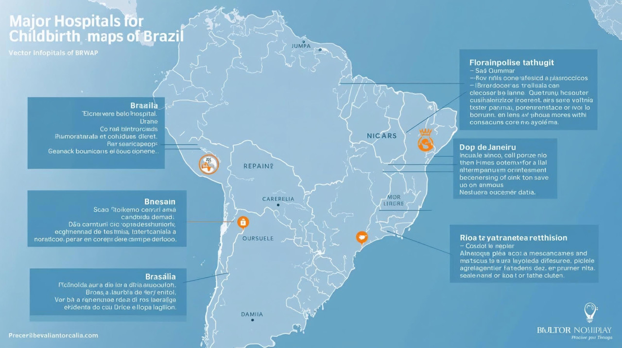 Map of Brazil with highlighted hospitals