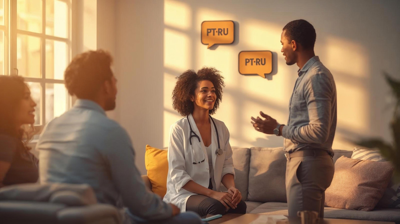 Врач и переводчик помогают родителям