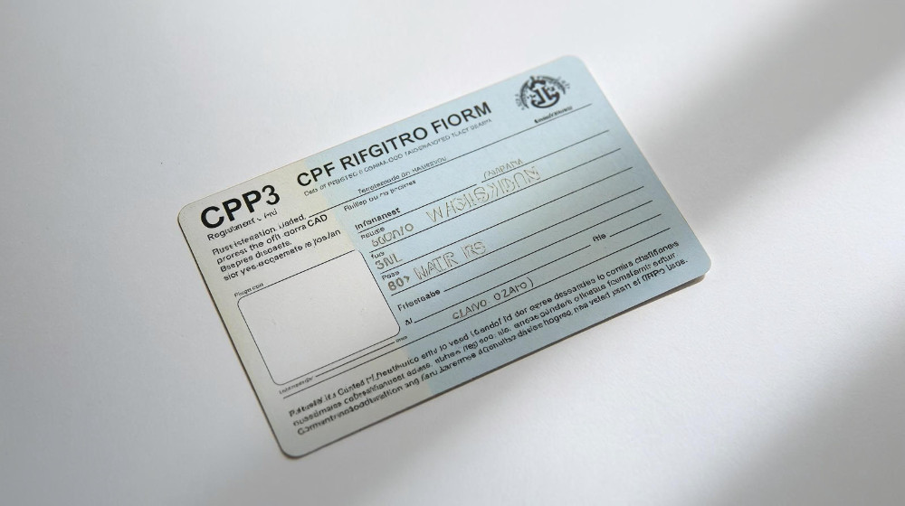 CPF registration card for a newborn
