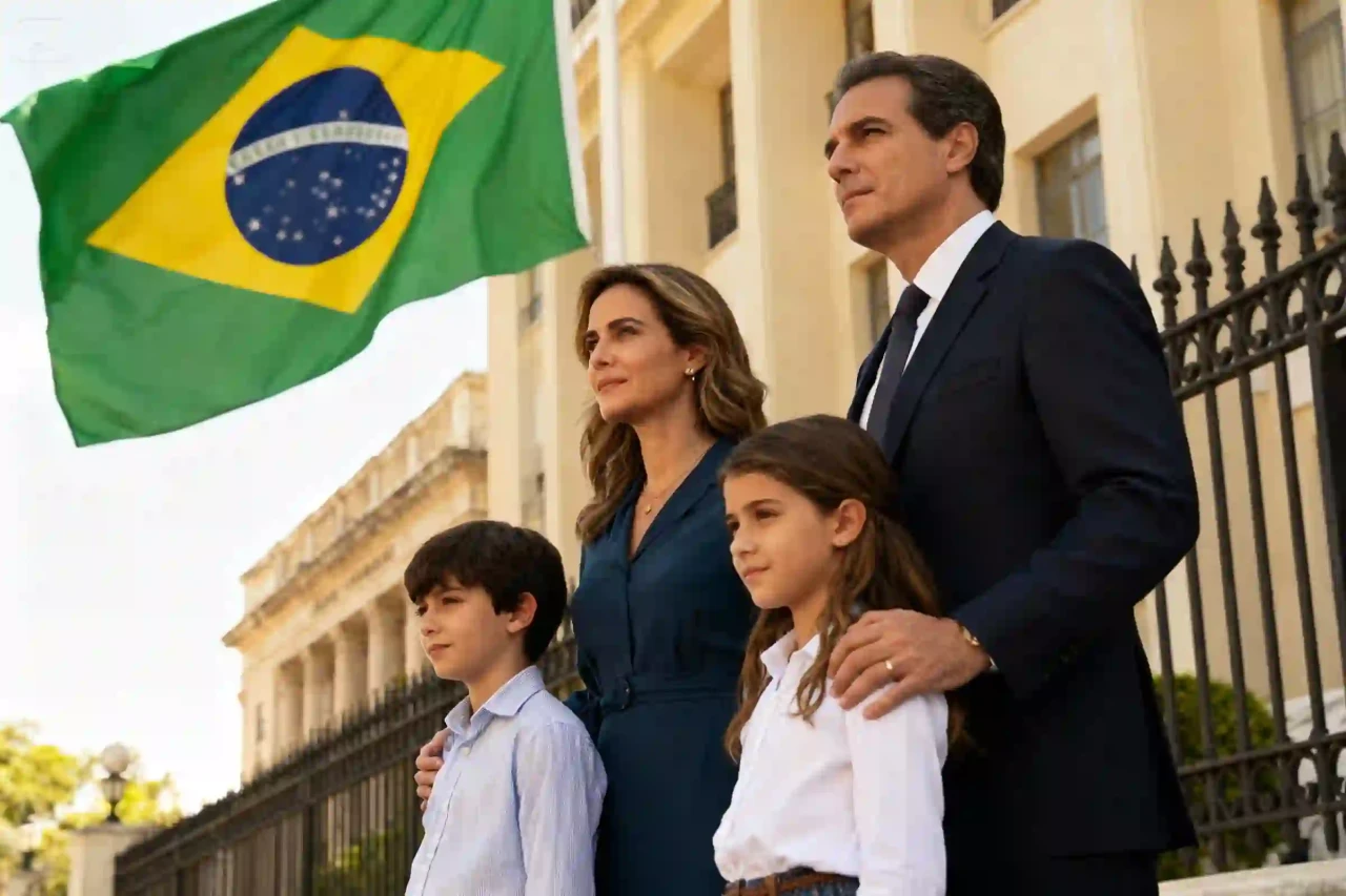 Исключение для детей аккредитованных дипломатов — семья у посольства