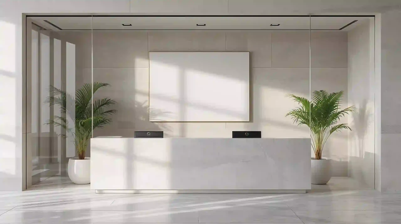 Консульская стойка Бразилии — нейтральный офисный стиль