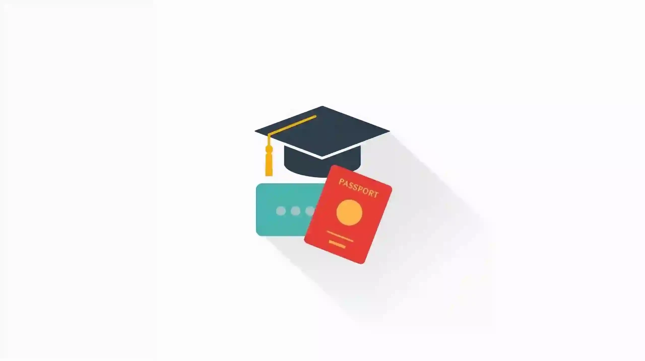 image of Student visa VITEM IV icon graduation cap + passport flat minimal design BABY IN BRAZIL — related to Brazil