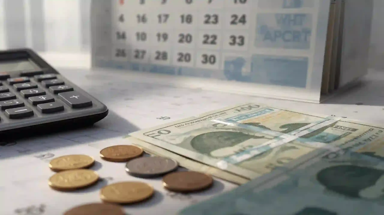 Desk with wall calendar and calculator showing modern visa and travel services for global visitors.