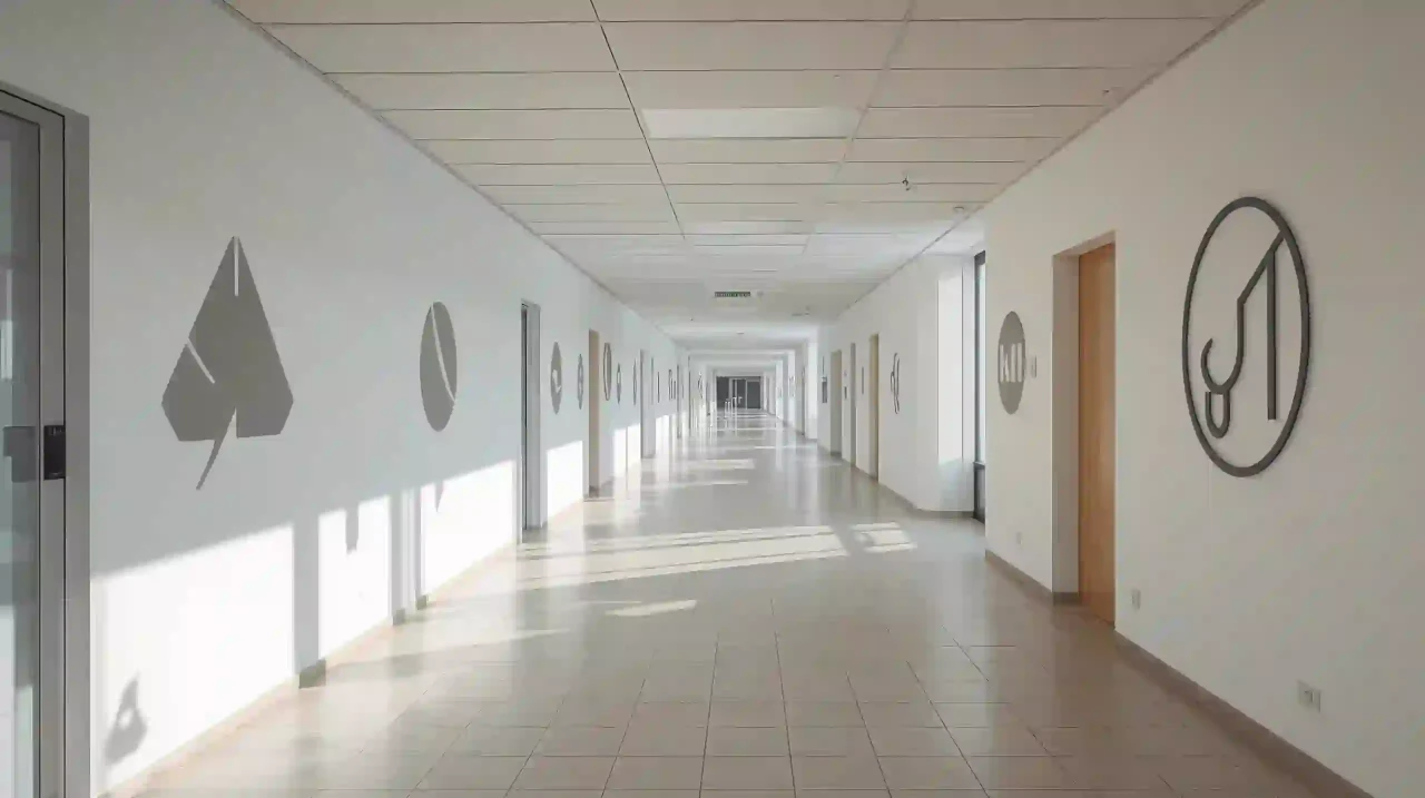 Neutral immigration office corridor for registration showing essential travel documentation and immigration process in brazil.