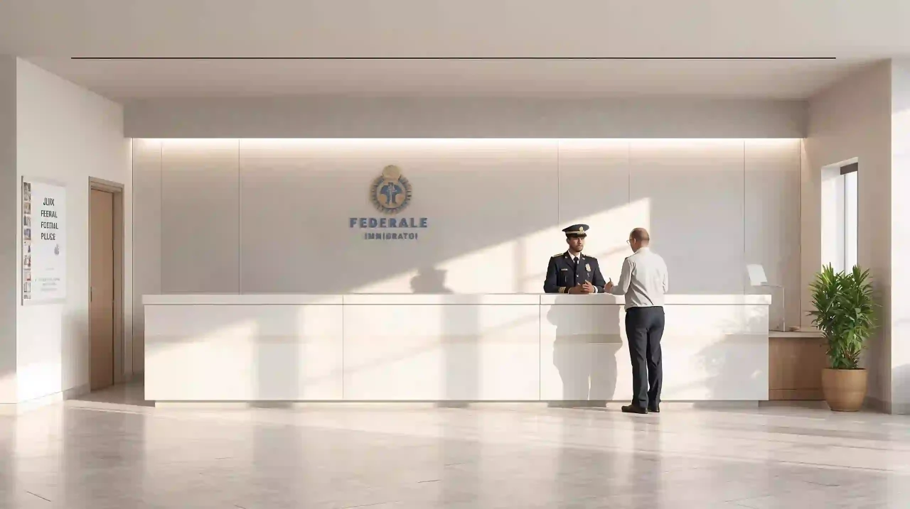 Federal Police immigration desk in Brazil