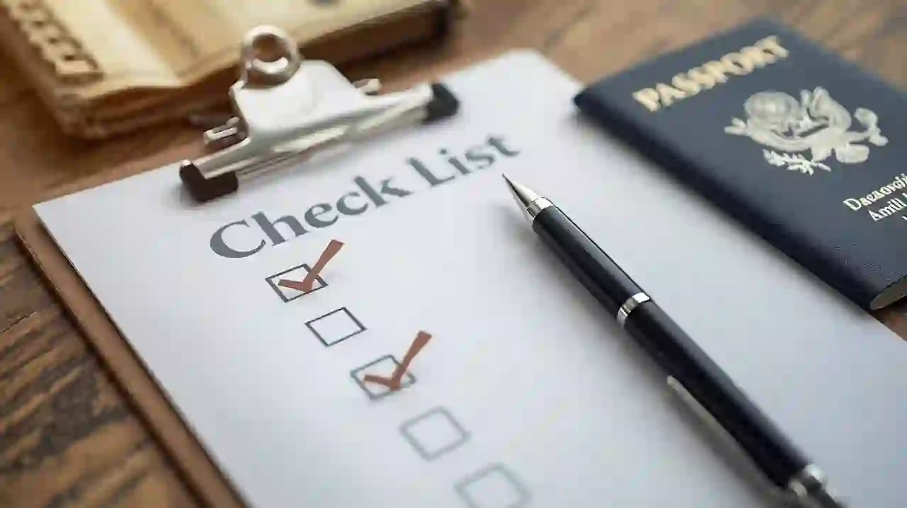Document checklist for a family visa.