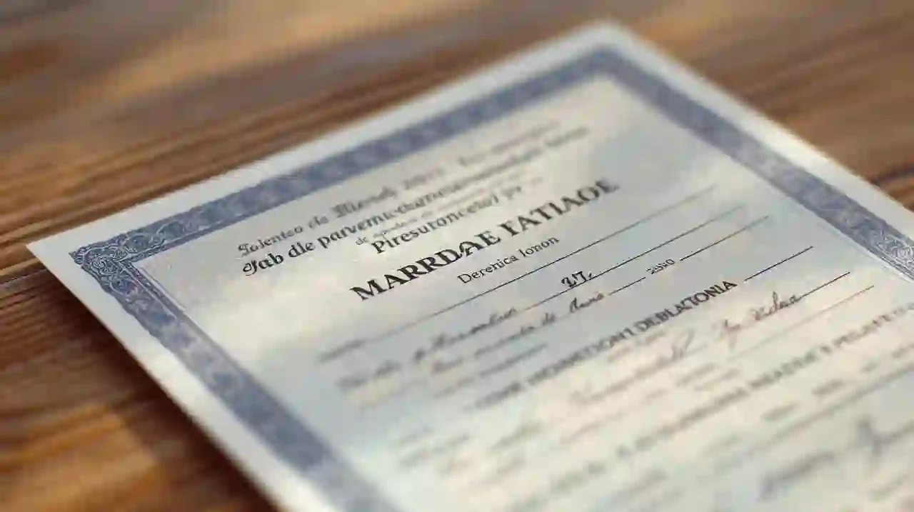 Свидетельство о браке в бразильском карторио (макросъёмка, без данных).