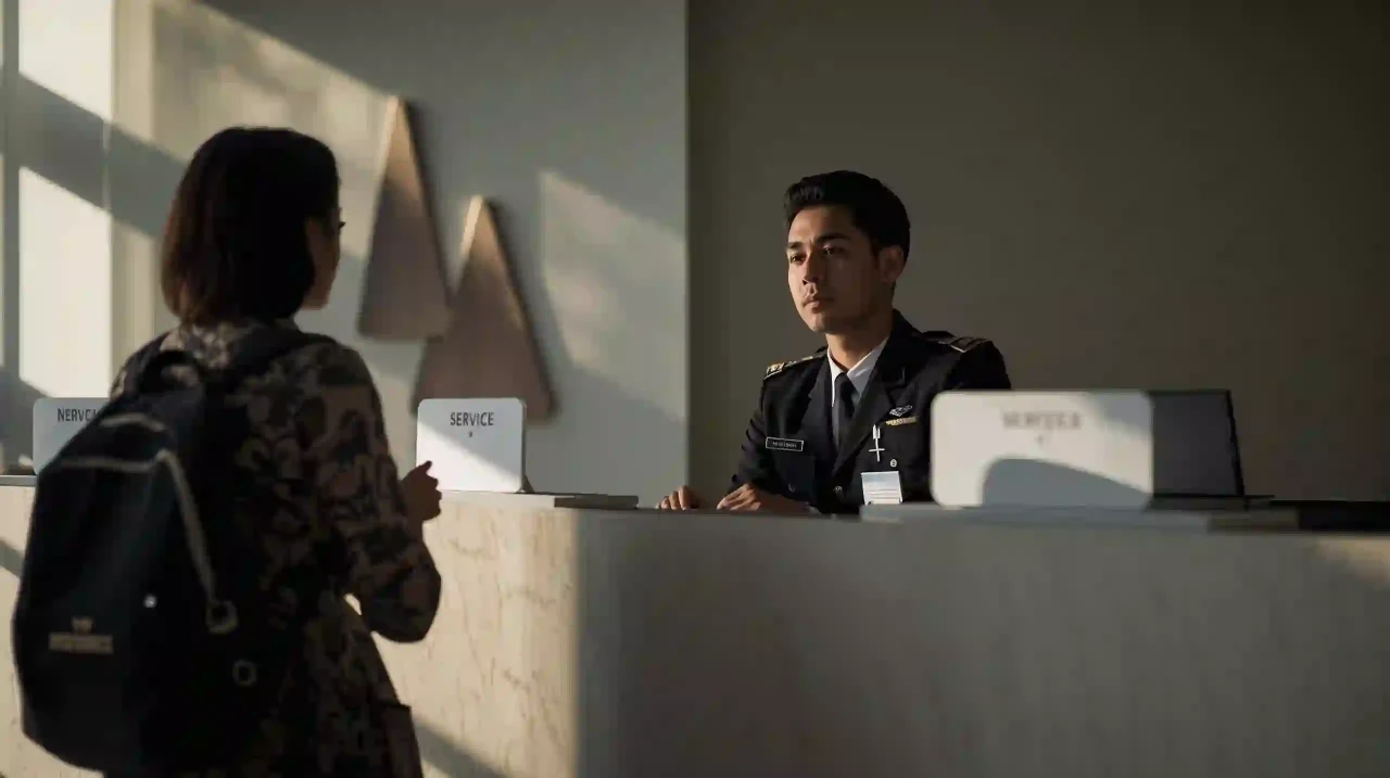 Federal Police immigration desk — CRNM stage for residency in Brazil.