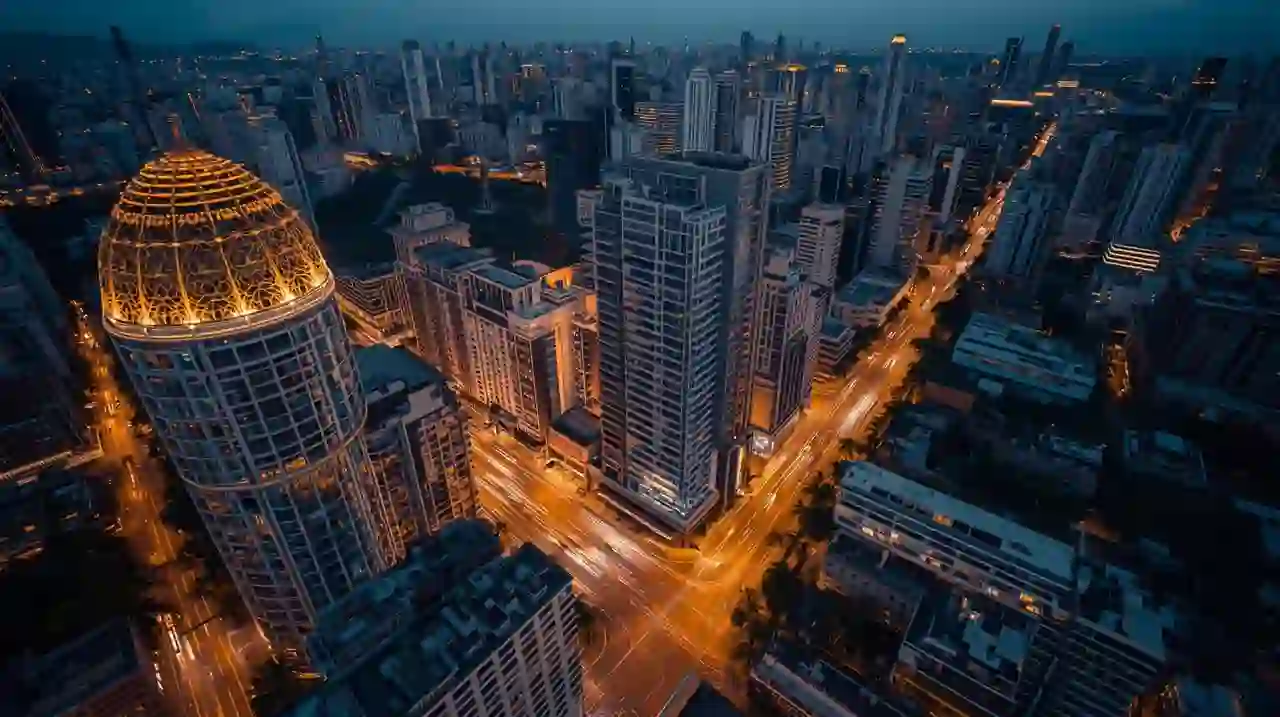 São Paulo financial district skyline at dusk