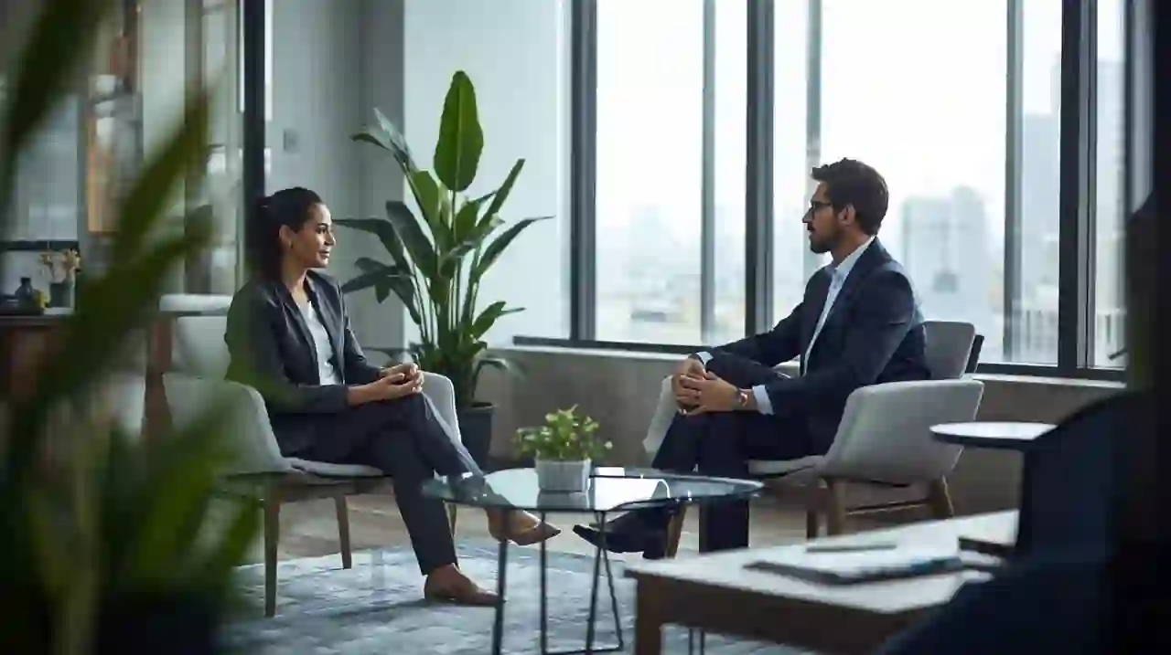 Foreign candidate being interviewed by Brazilian hiring manager