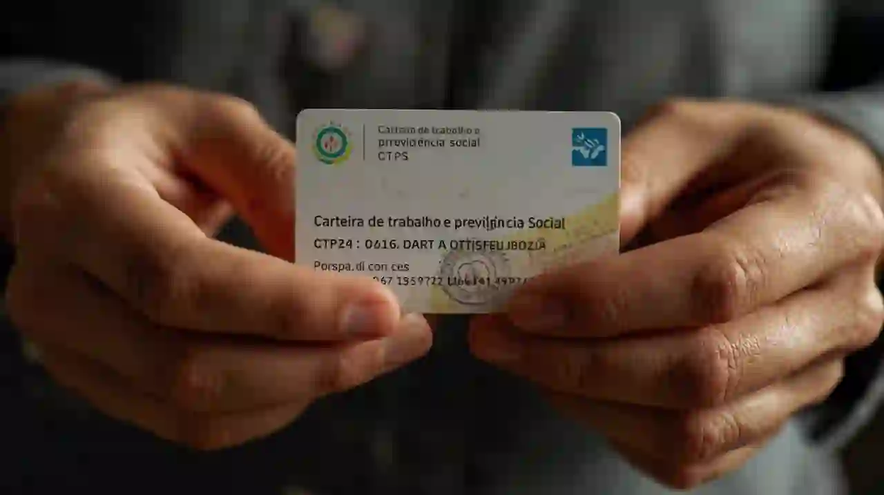 Foreigner holding Brazilian work card (Carteira de Trabalho)