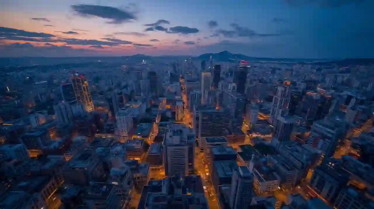 Панорама Сан-Паулу с высоты, небоскрёбы и магистрали