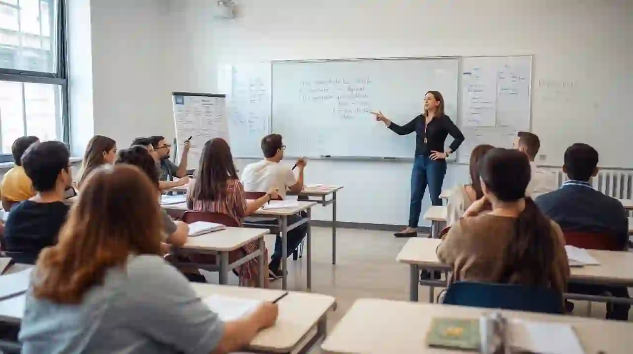 Группа людей на уроке португальского языка