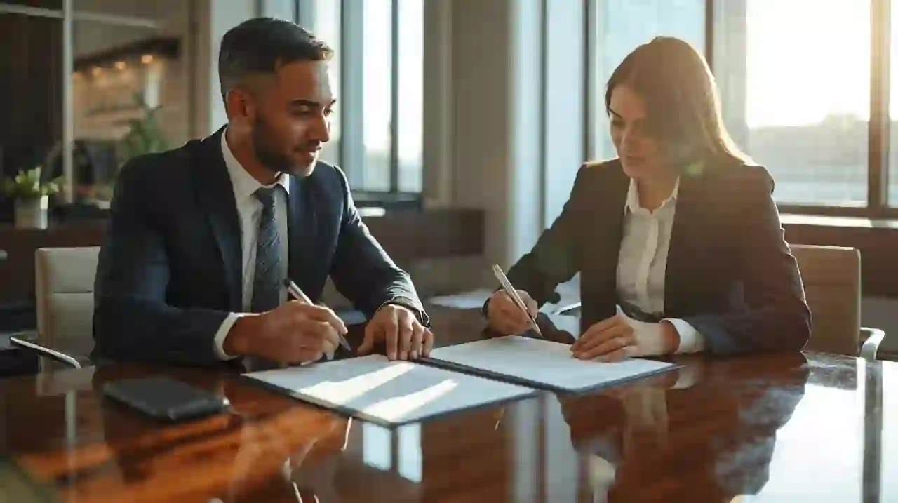 Foreigner meeting with a Brazilian lawyer and signing documents to open a company